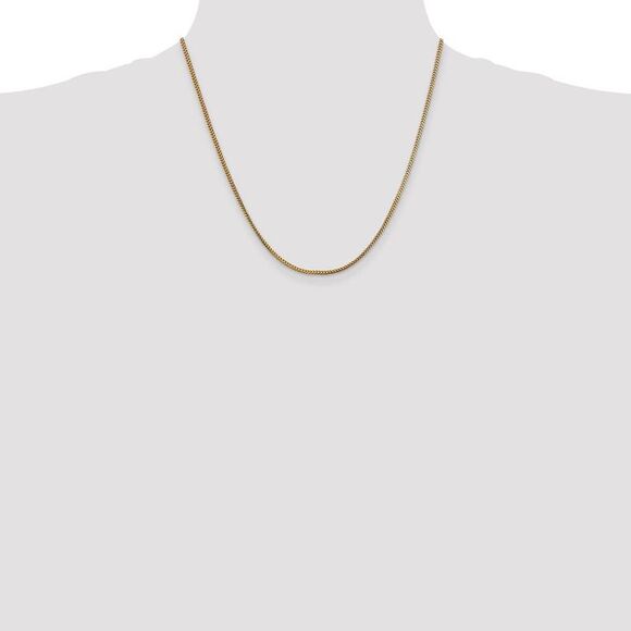 1.5mm, 14k Yellow Gold, Solid Franco Chain Necklace, 20 Inch - Picture 2 of 8